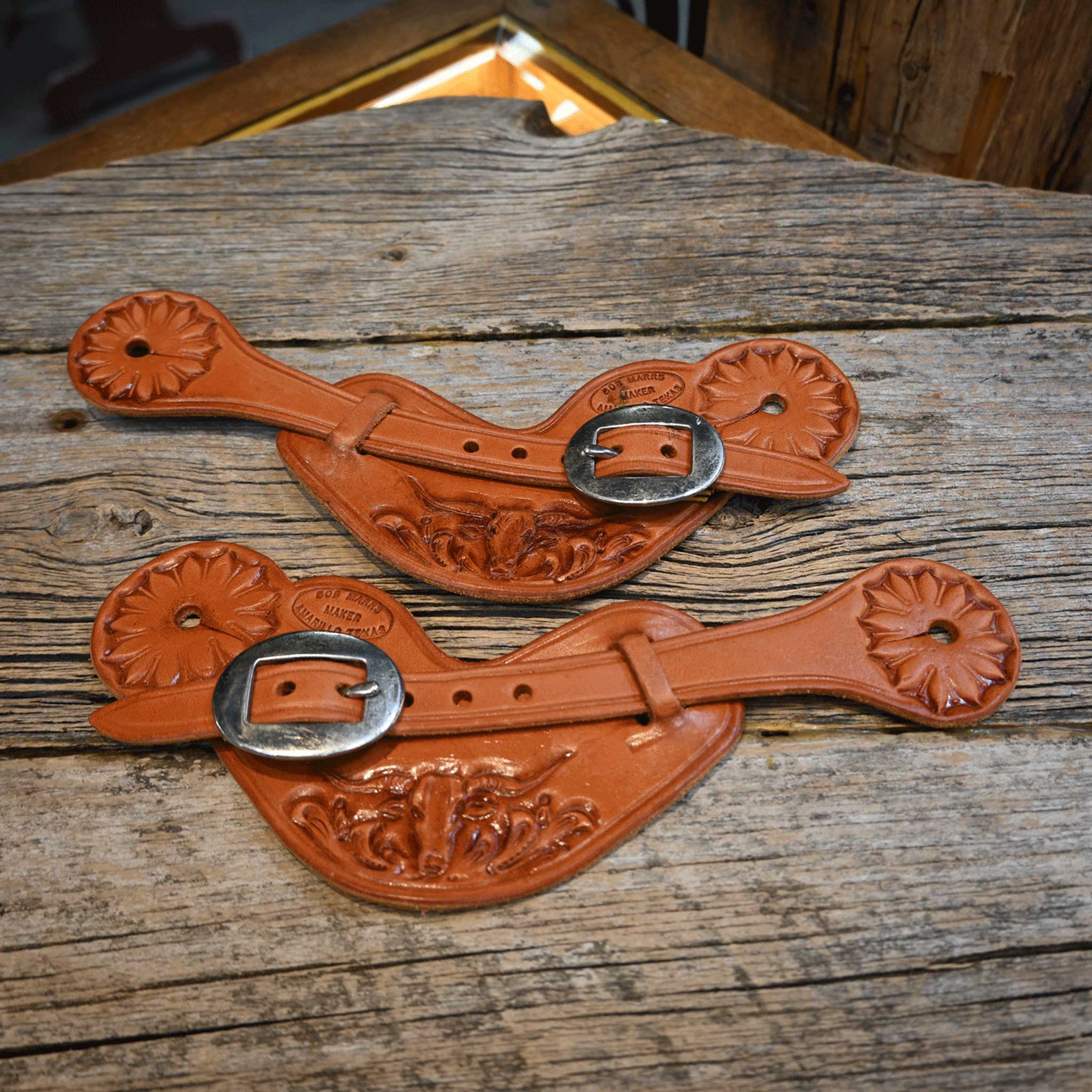 Bob Marrs Longhorn Spur Straps - Select Tooling Pattern 1-4