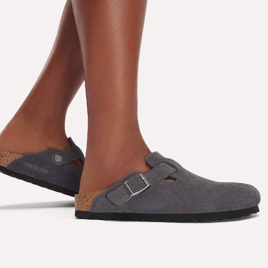 Birkenstock Boston Soft Footbed - Charcoal Tonal - Image 4