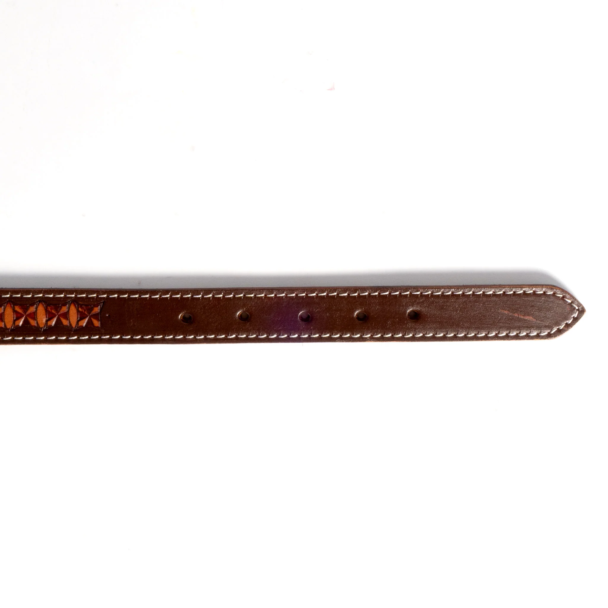 Box Cross Tooled Leather Dog Collar - Image 2