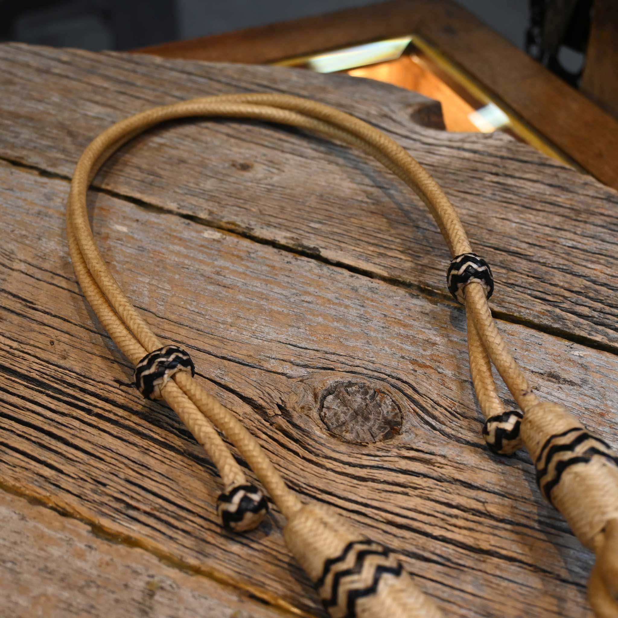 Braided Rawhide Bosal Hanger w/ Black Accents - Image 2