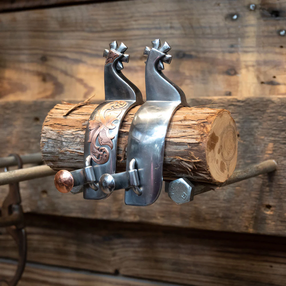 Brian Strange Copper Mounted Women's Spurs 6 pt Rowels
