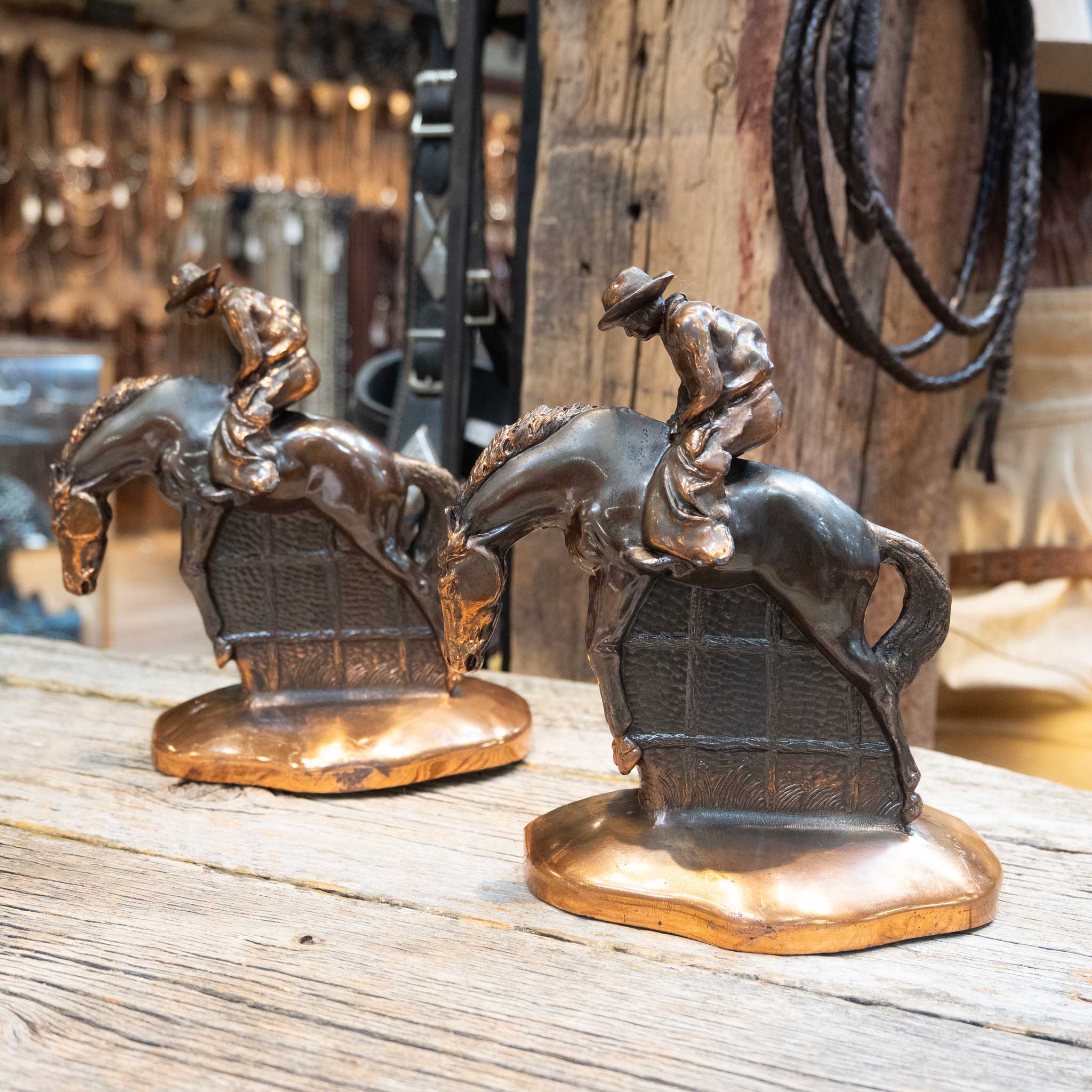 Vintage Champion Brand Bucking Horse Bookends