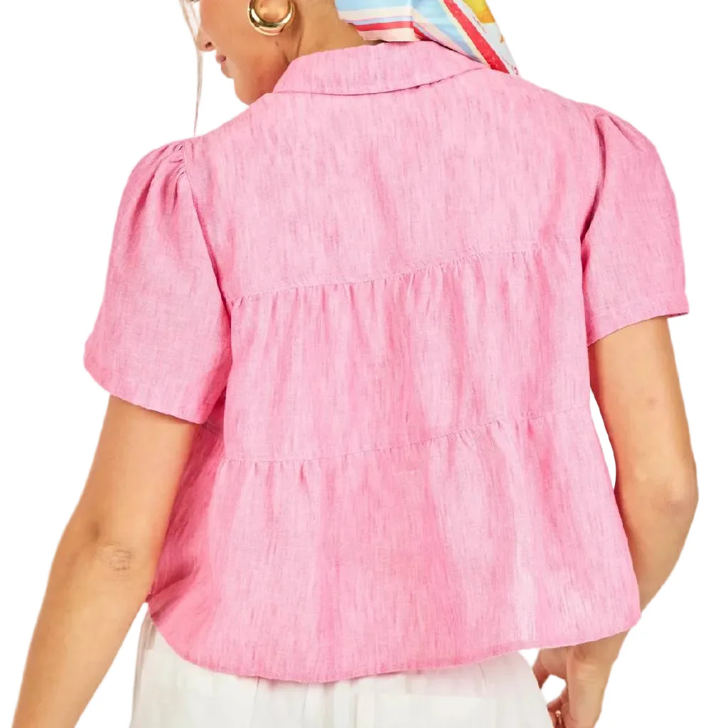 Sadie & Sage By The Sea Tiered Pink Top - Image 2