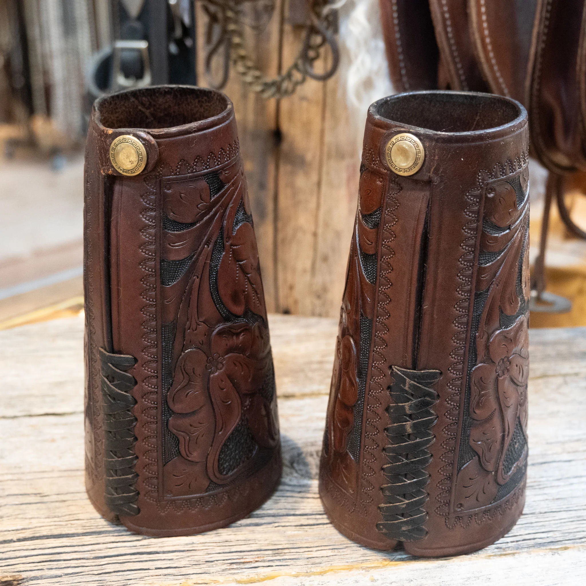 1930's C.F.C. - U.S.F. Leather Cowboy Cuffs - Image 2