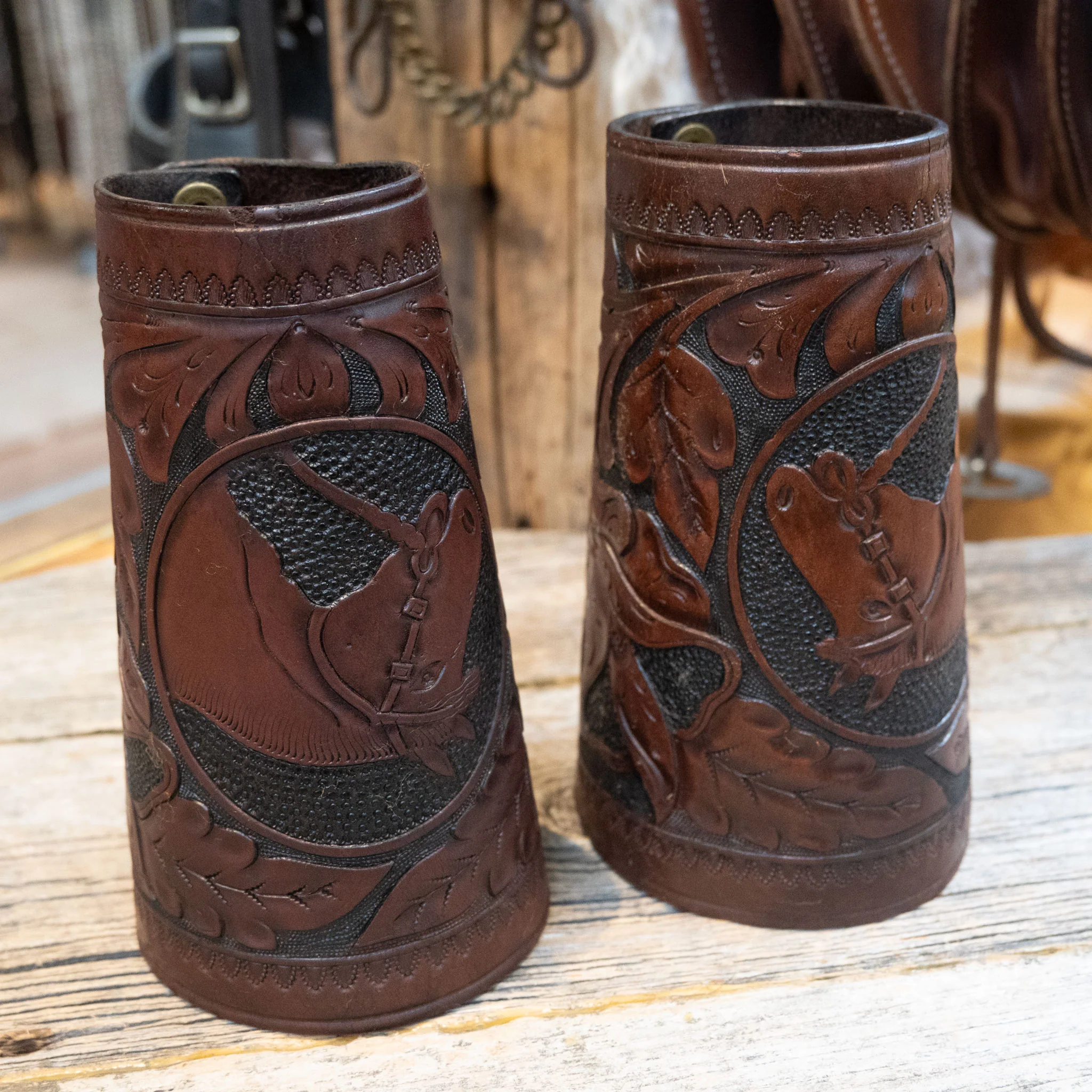 1930's C.F.C. - U.S.F. Leather Cowboy Cuffs - Image 3