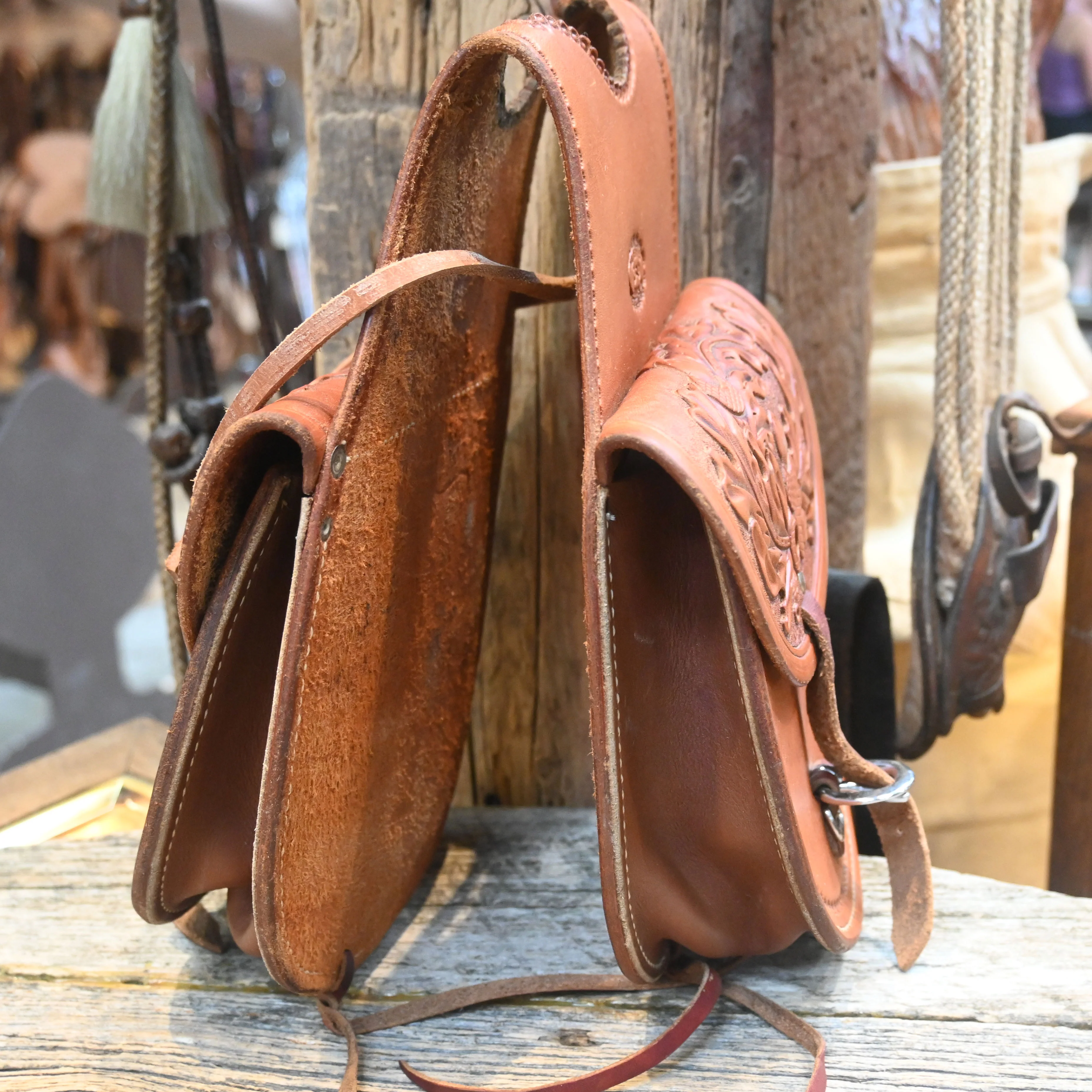 C. L. Dennis Tooled Leather Pommal Bags - Image 2
