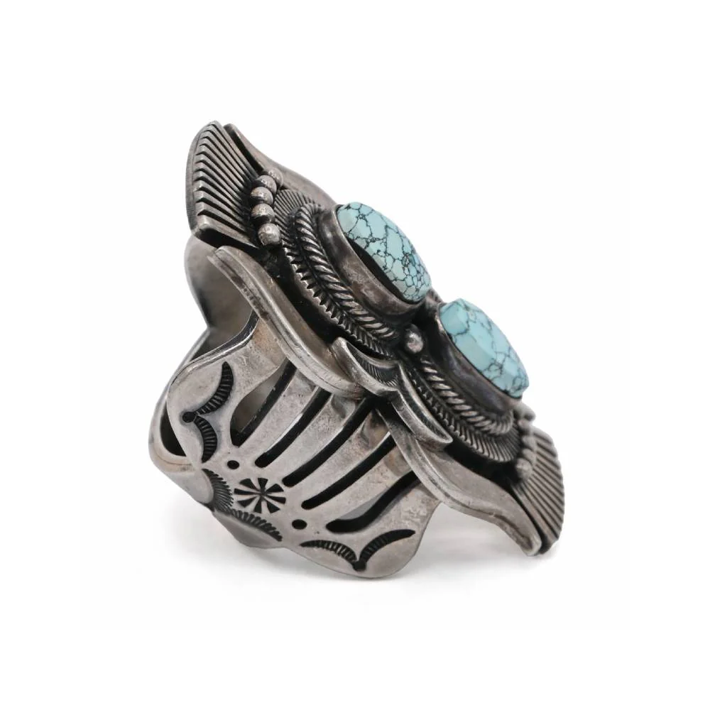 Curtis Pete Blue Moon Spider Turquoise Ring - Image 2
