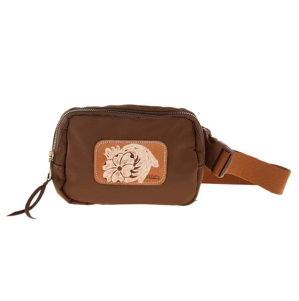 McIntire Saddlery Camel Belt Bag - White Floral