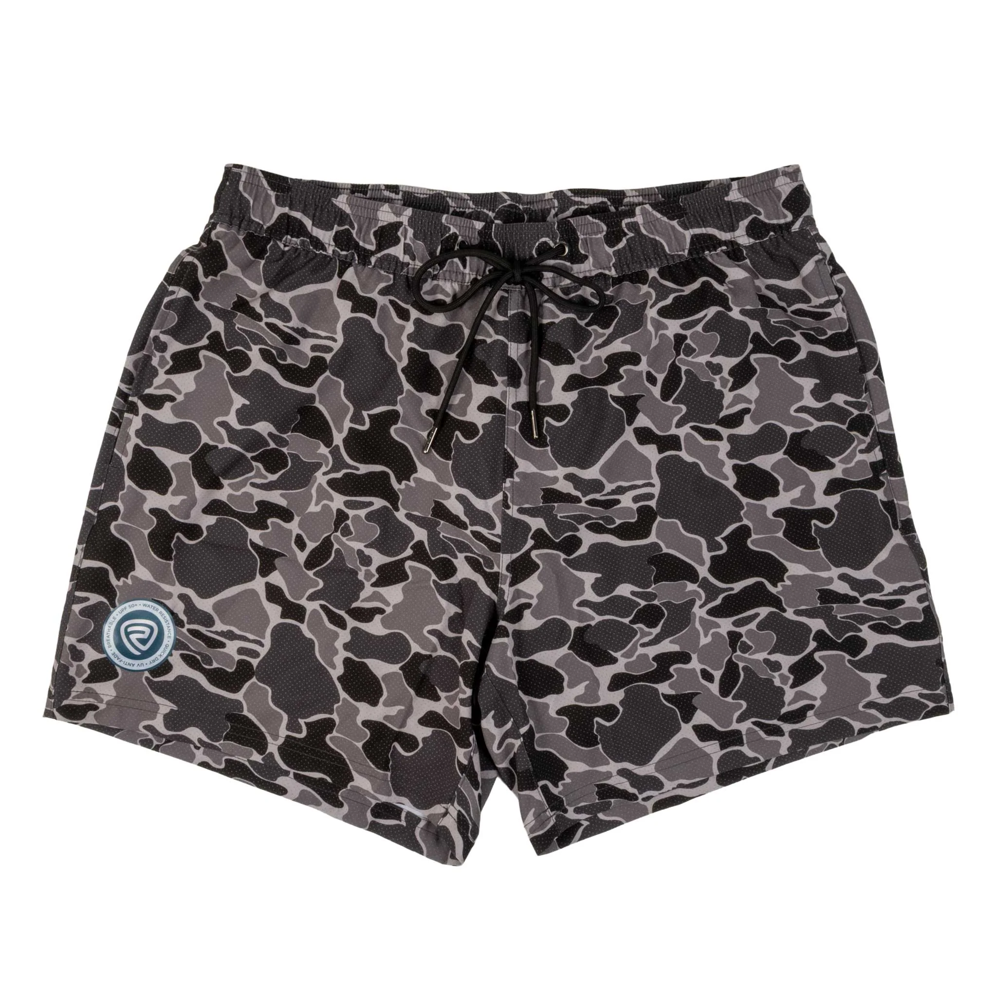 Rock & Roll Denim Men's Dark Grey Camo Lined Swim Volley Short
