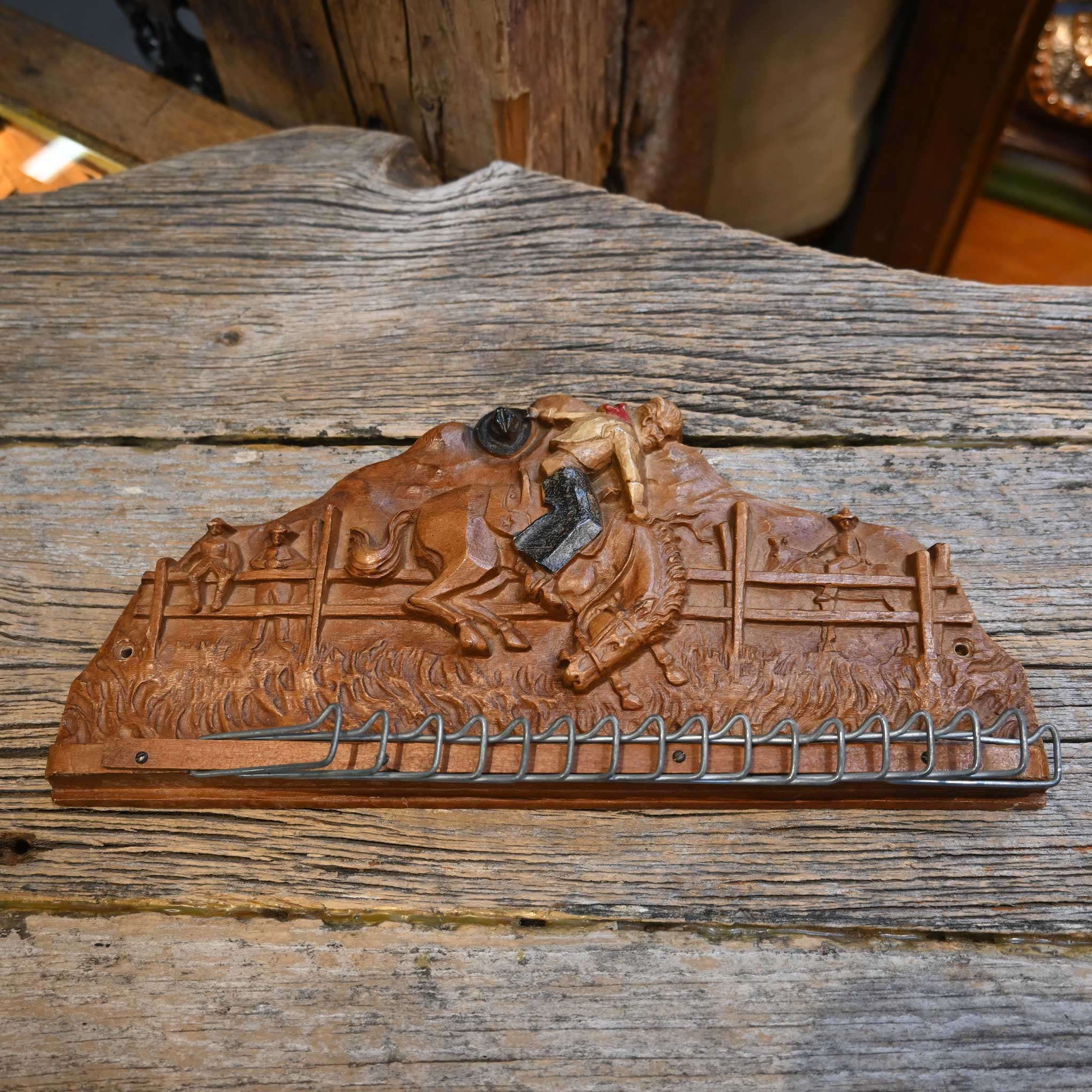 Vintage Buckin' Horse Tie Rack