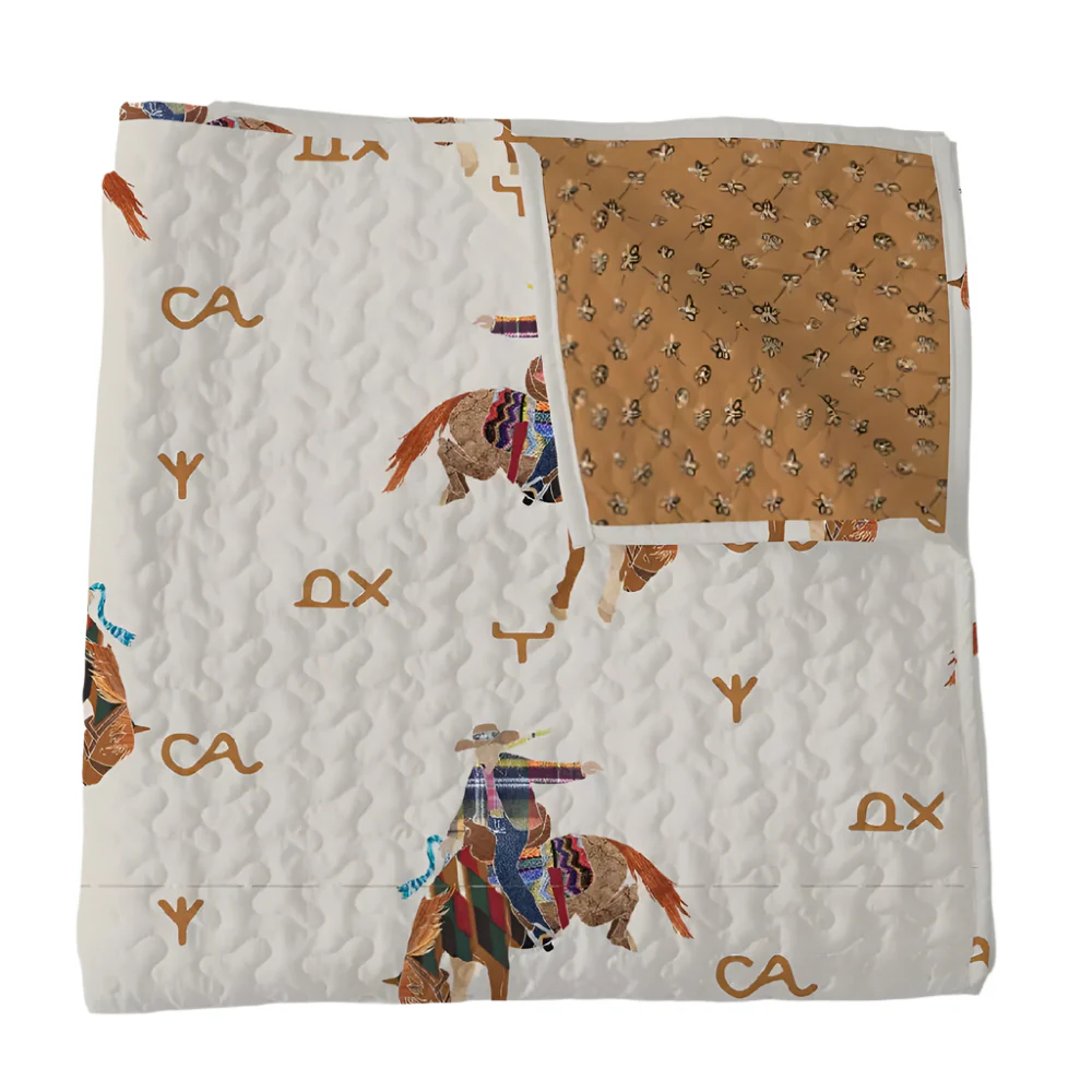 Casey Cowgirl Patchwork Linen Baby Blanket