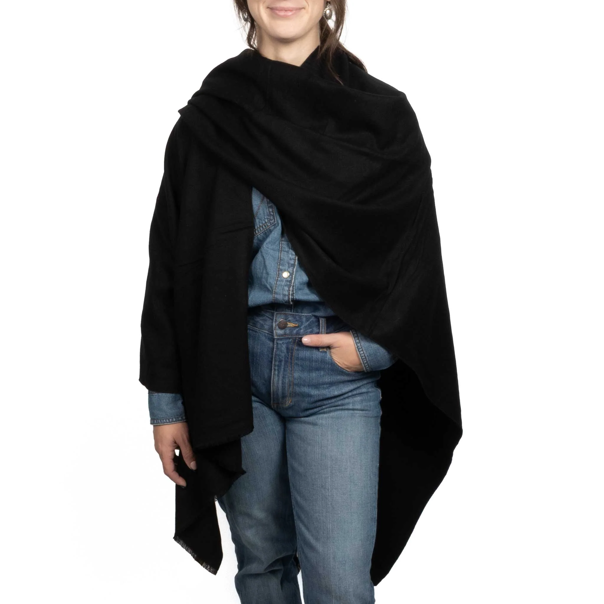 Cashmere Ruana - Black - Image 2