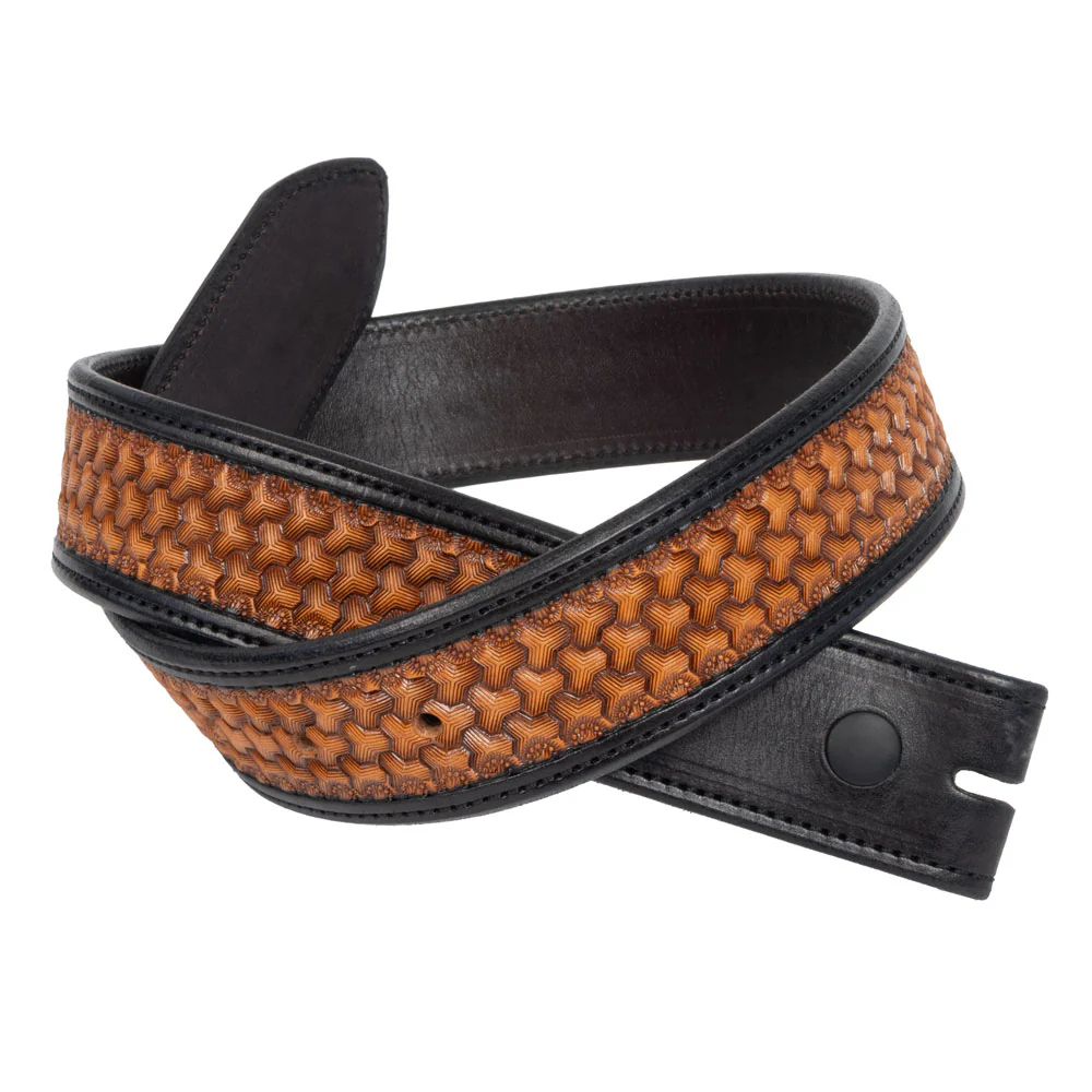Randall Top Shelf Tooled Chain Belt - Black/Antique