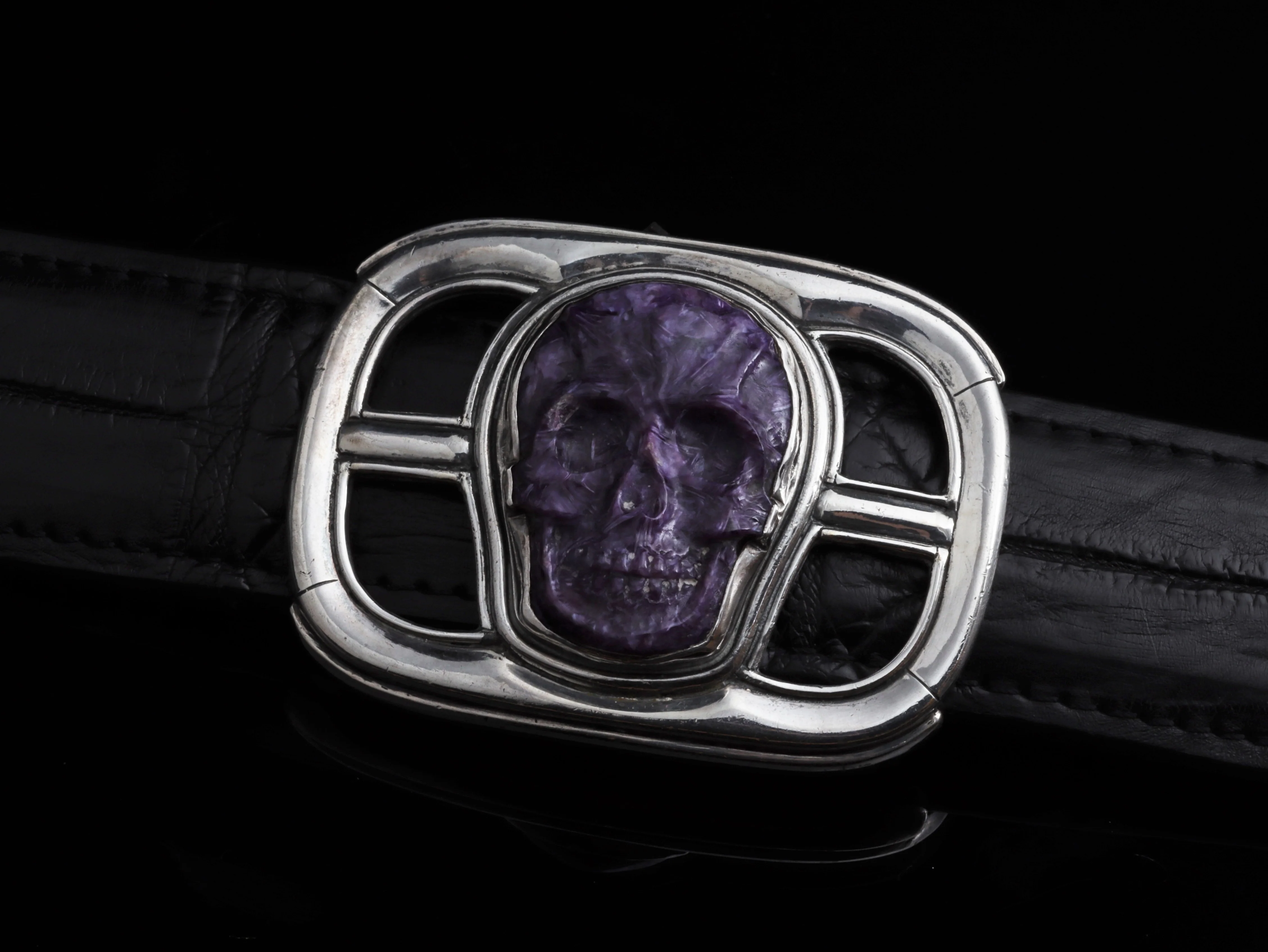 Comstock Heritage Charoite Skull Buckle - Image 4