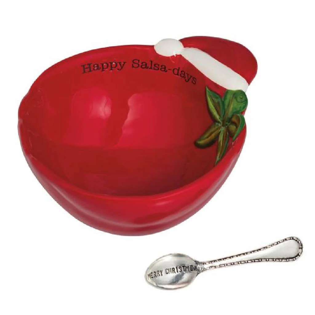 Mud Pie Christmas Tomato Tidbit Bowl / Spoon Set - FINAL SALE
