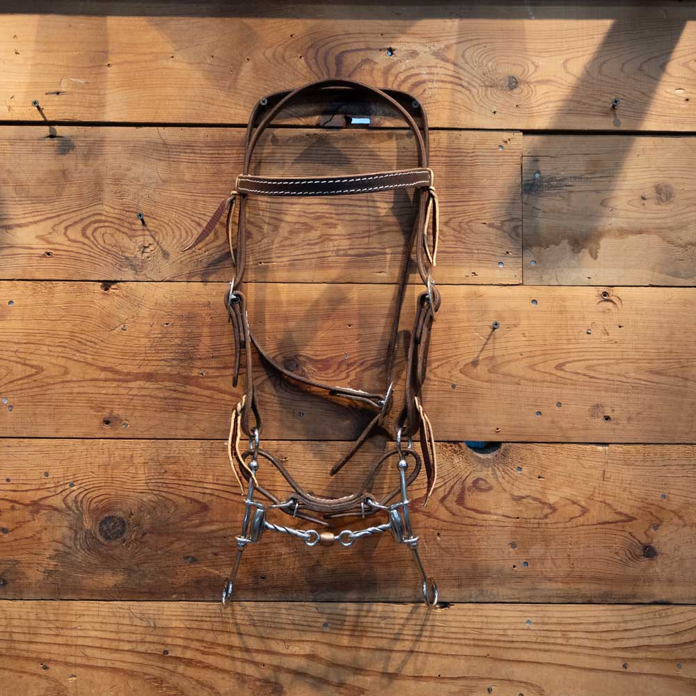 CHS Lil' Beau DL Twist Dog Bone Snaffle Bridle - Image 2