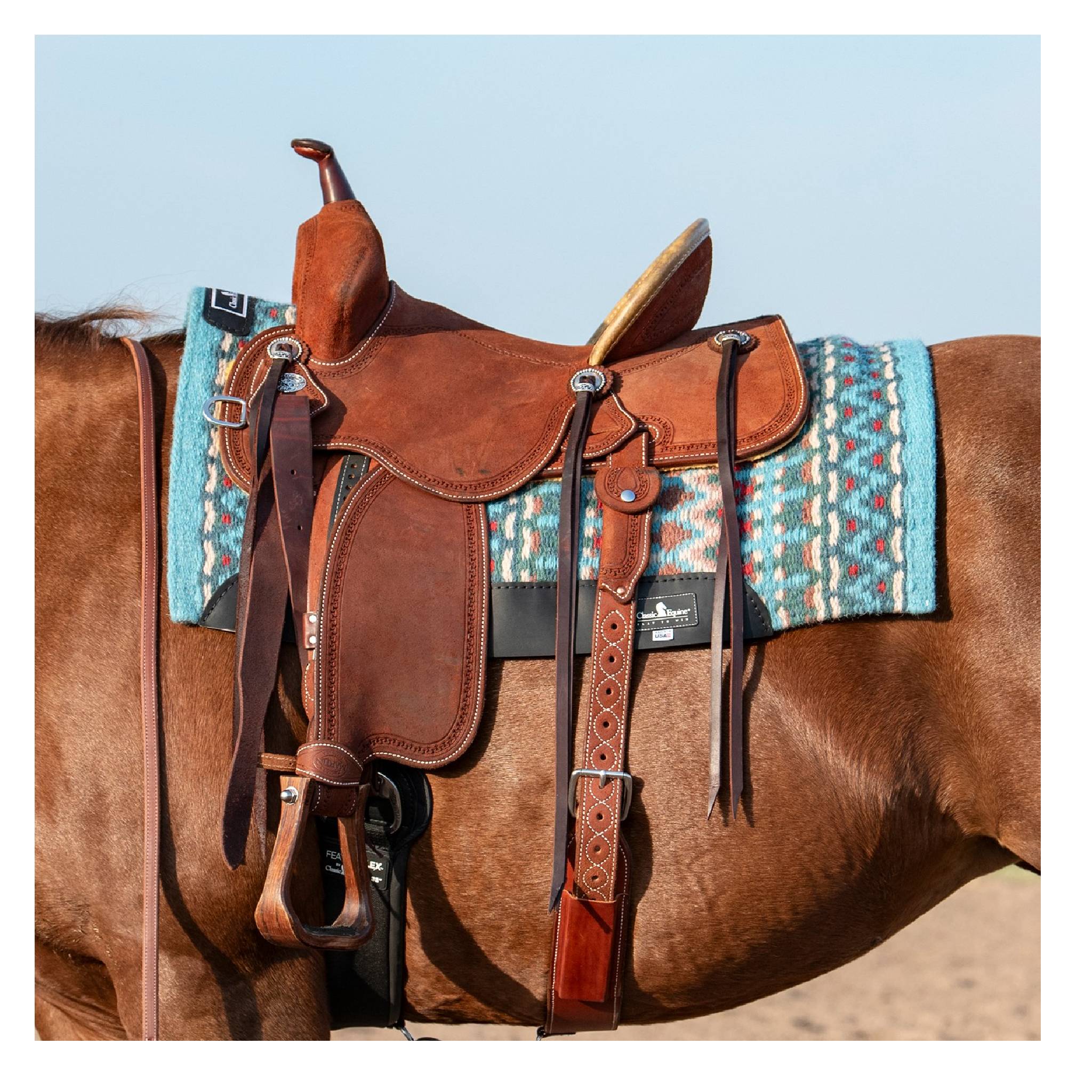 Classic Equine Contour Wool Top Alpaca Pad - 32"x34" - Image 6