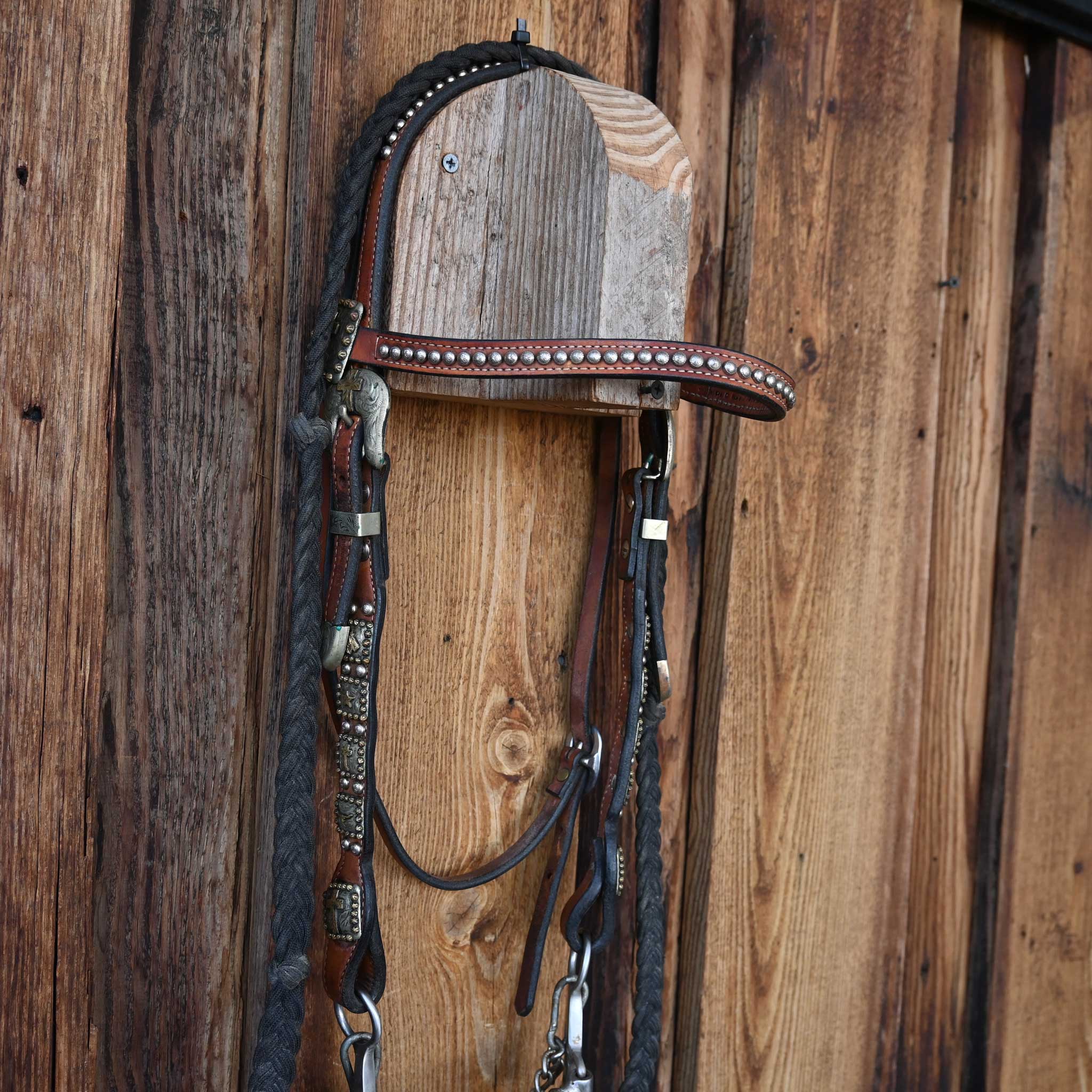 Classic Equine Ricky Green Chain Bridle Rig w/Browband Headstall - Image 3