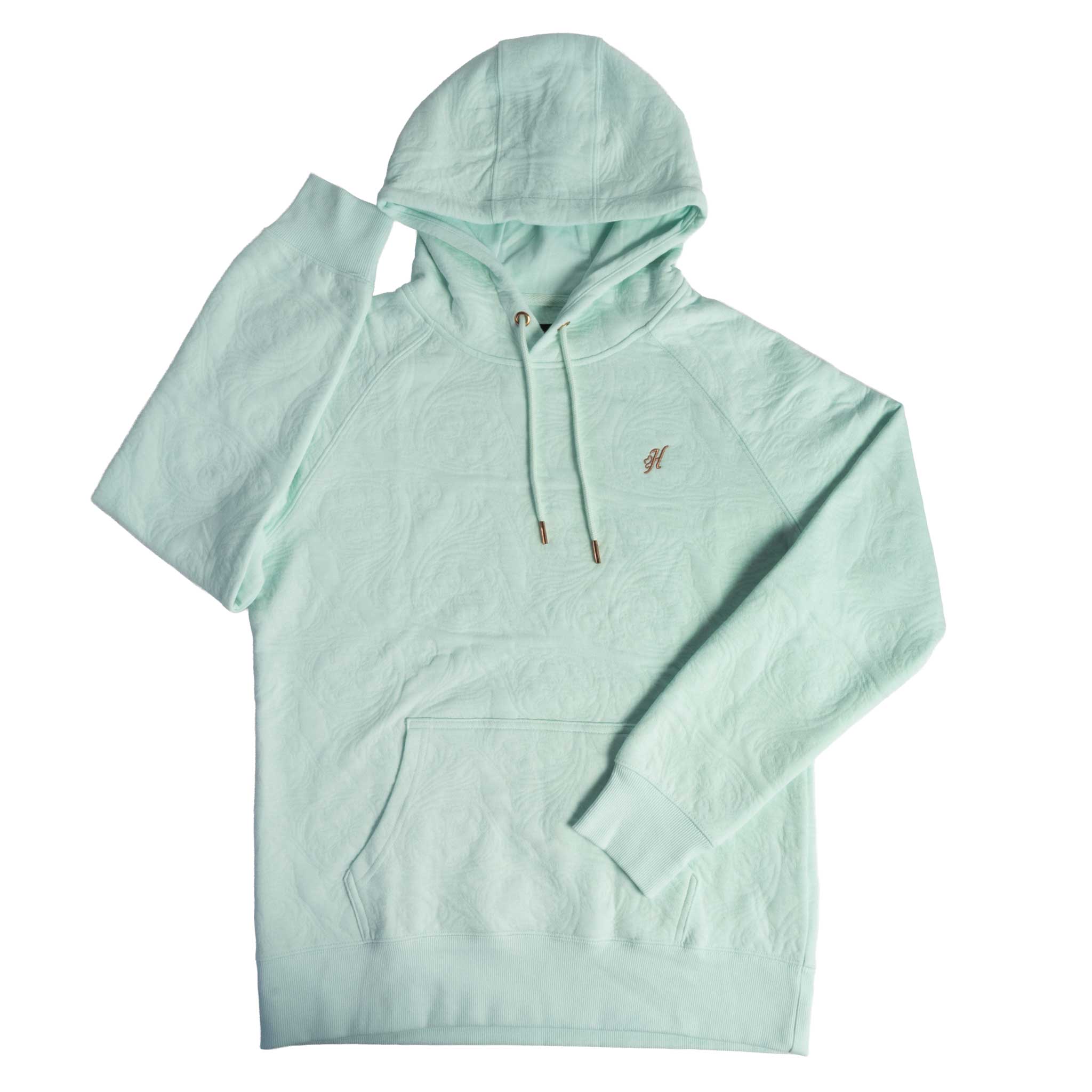 Hooey Women's Concho Bleached Aqua Leather Pattern Hoodie