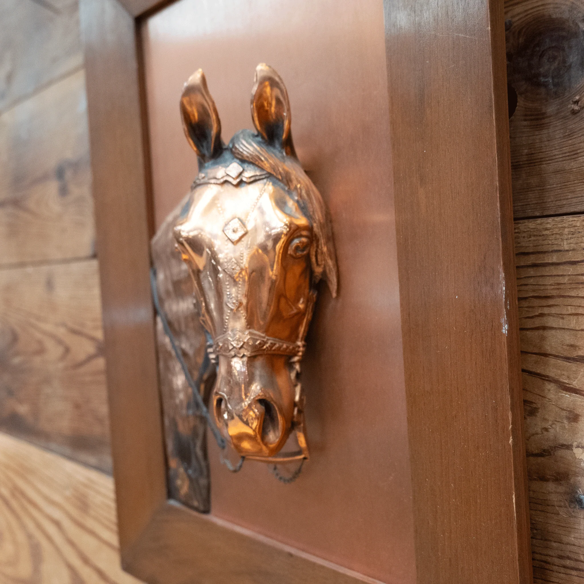 Striking Raised Copper Parade Horse Artwork 1940's - 50's - Image 2