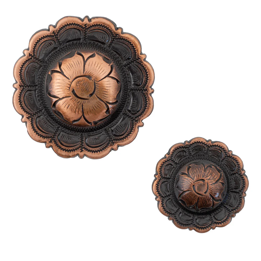 Copper Flower Scalloped Edge Concho - Image 2