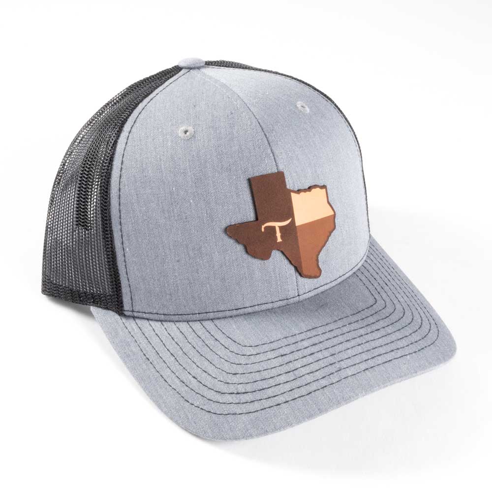 Teskey's TX Leather Patch Cap - Heather Grey/Black - Image 2