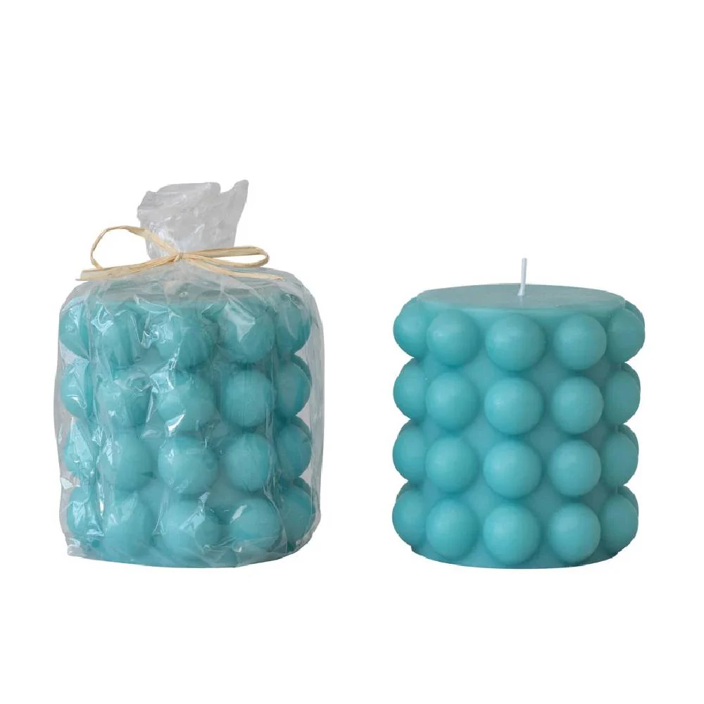 Round Hobnail Pillar Candle - FINAL SALE