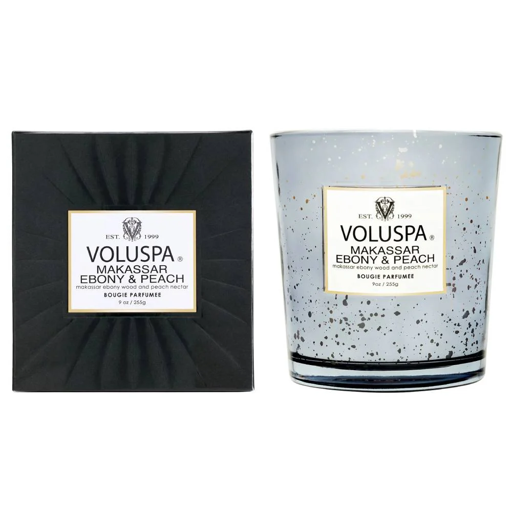 Voluspa Makassar Ebony & Peach Classic Speckle Candle - Image 2
