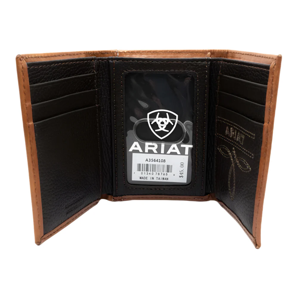 Ariat Basketweave Floral Trifold Wallet - Image 2