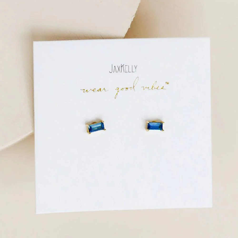 Baguette Sapphire Earring - Image 2