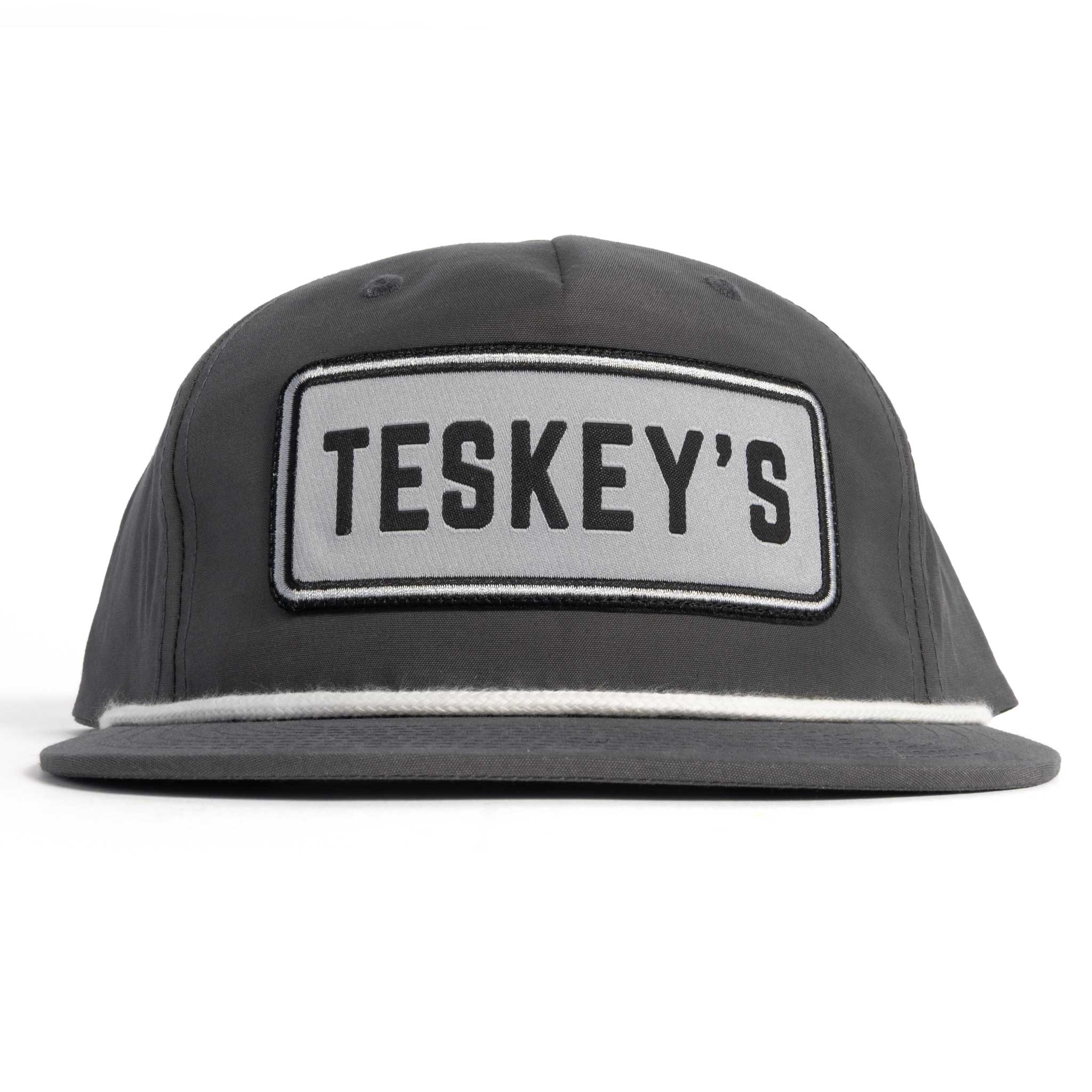 Teskey's Simple Patch Rope Cap - Charcoal/White - Image 2