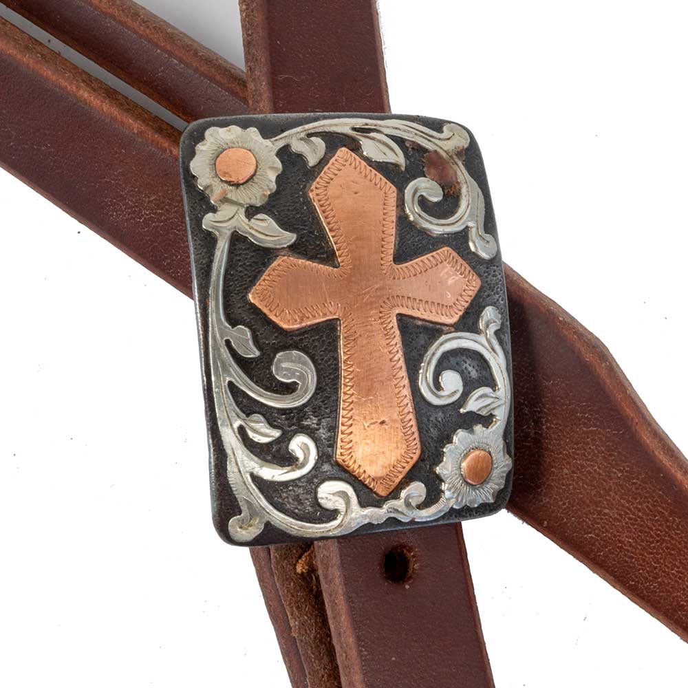 Cowperson Tack 3/4" Slit Ear Headstall w/Cross Buckle - Image 2