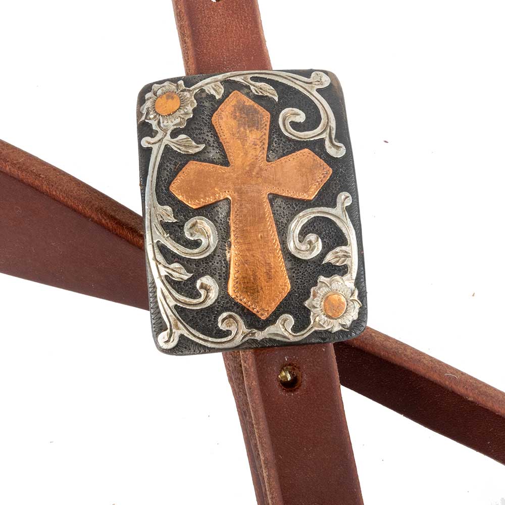 Cowperson Tack 5/8" Slit Ear Headstall w/Cross Buckle - Image 2