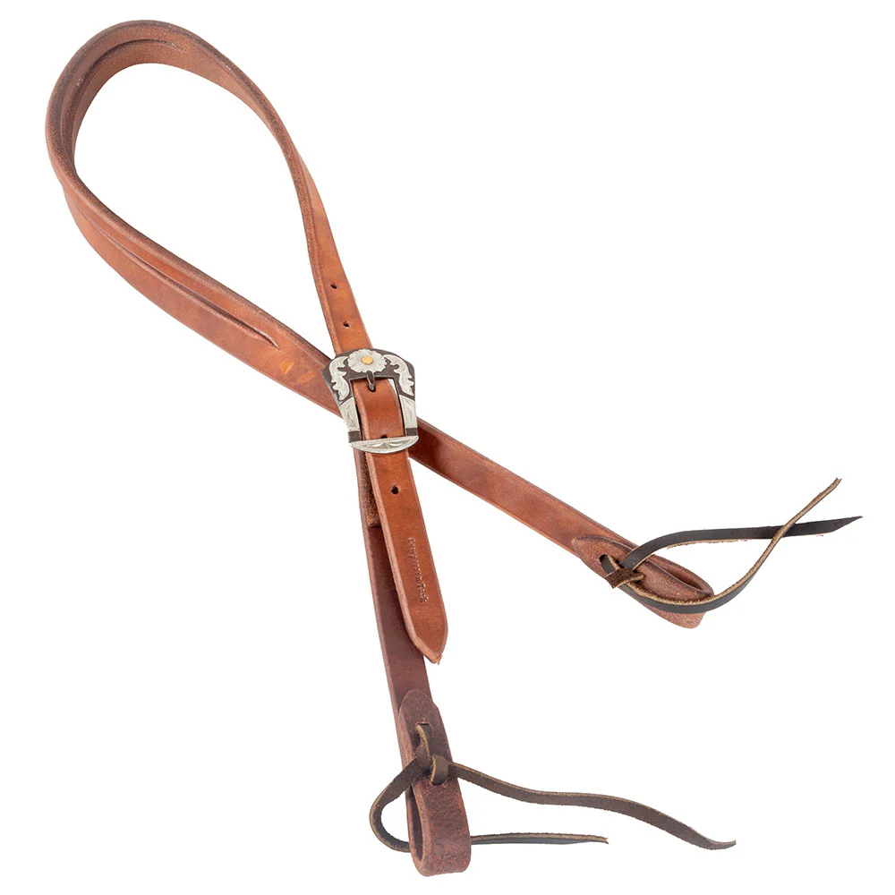 Cowperson Tack 3/4" Heavy Oil Slit Ear Headstall w/Buckle