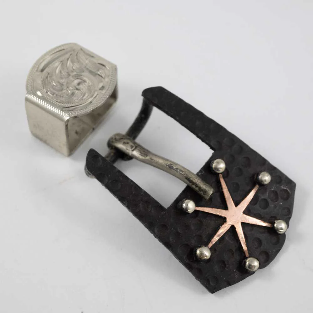 Copper Star Buckle w/Silver Dots And Keeper