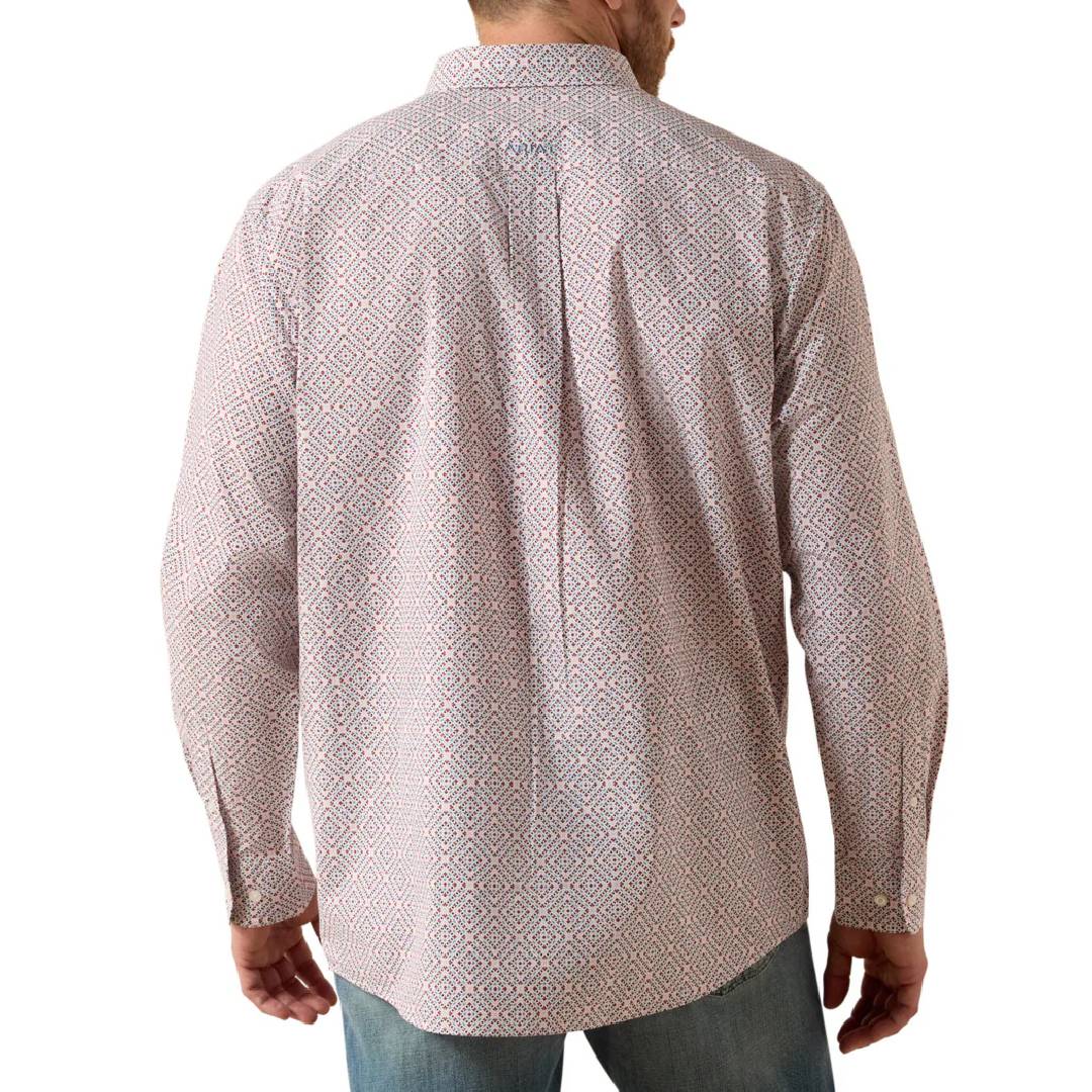 Ariat Men's Tiernan Classic Fit White Geo Print Button Down Shirt - Image 2