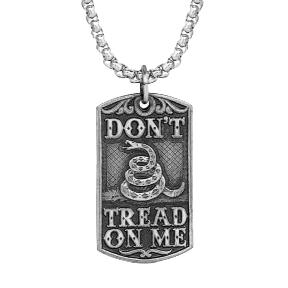 Montana Silversmiths Don't Tread on Me Dog Tag Necklace