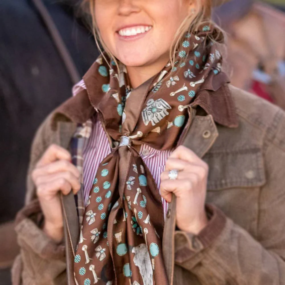 Fringe Scarves "Squash Blossomed" Long Wild Rag - Image 3