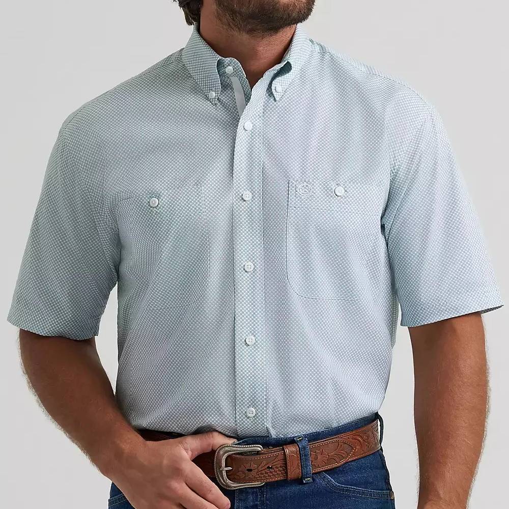 Wrangler Men's George Straight Geo Print Western Button Down Shirt