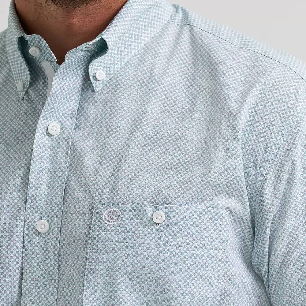 Wrangler Men's George Straight Geo Print Western Button Down Shirt - Image 2
