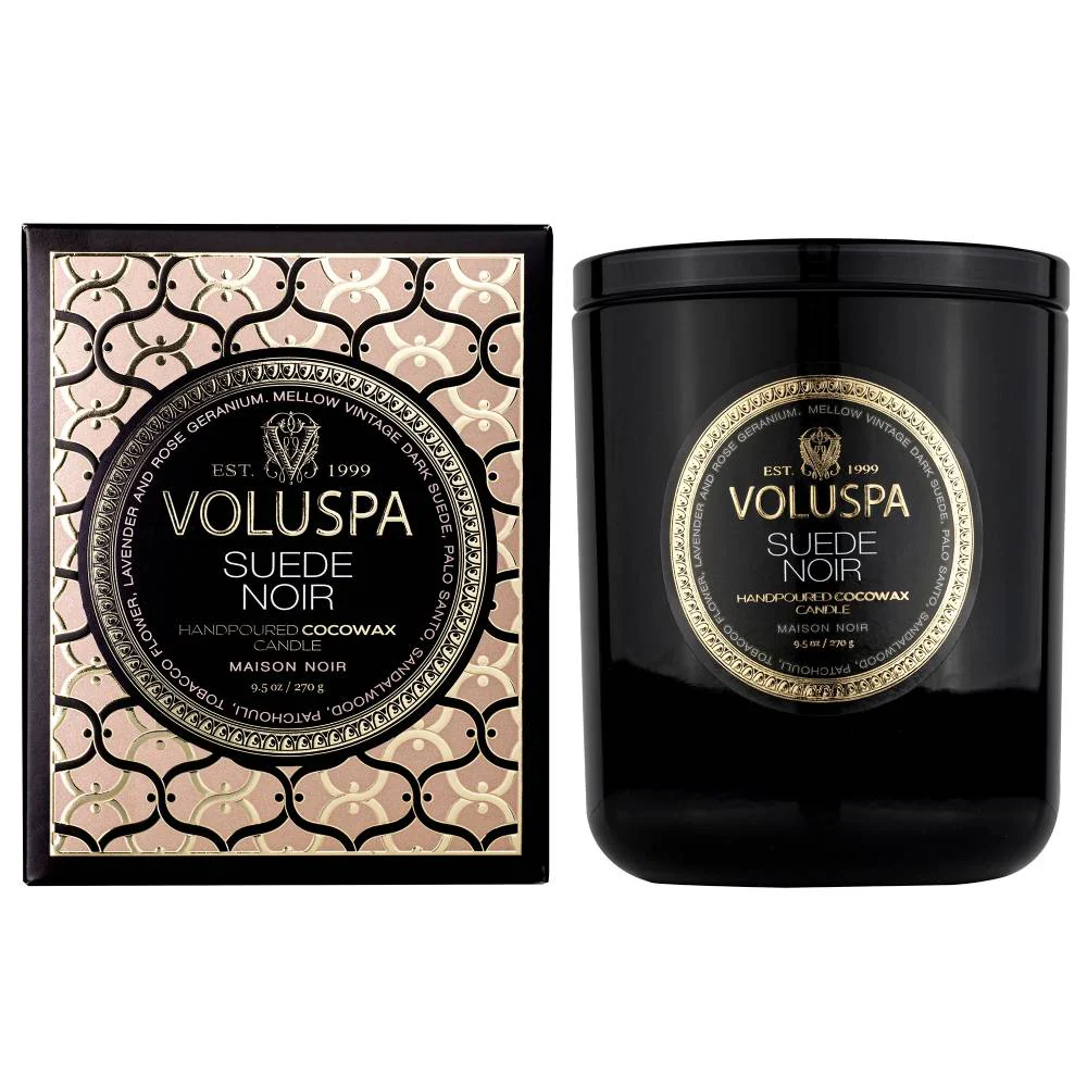 Voluspa Suede Noir Classic Candle - Image 2