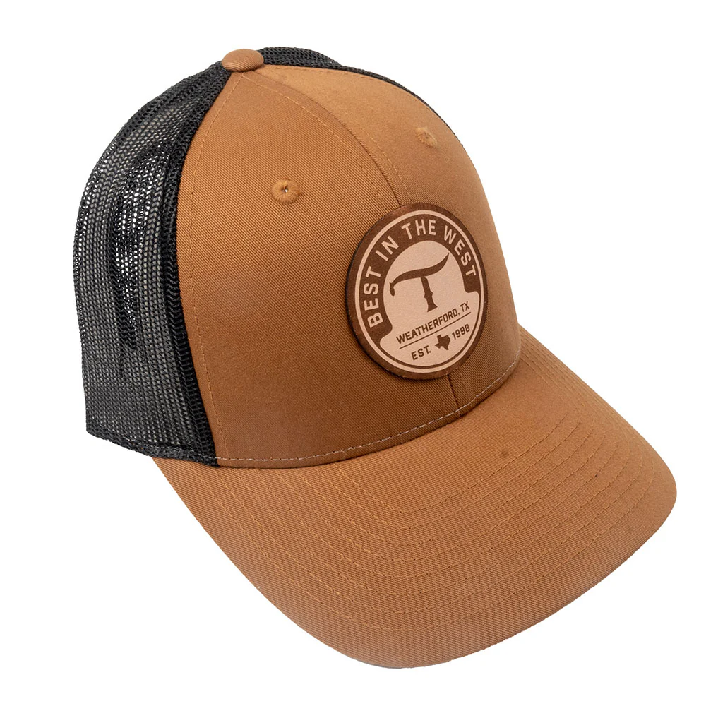 Teskey's Leather T Logo Patch Cap - Caramel/Black