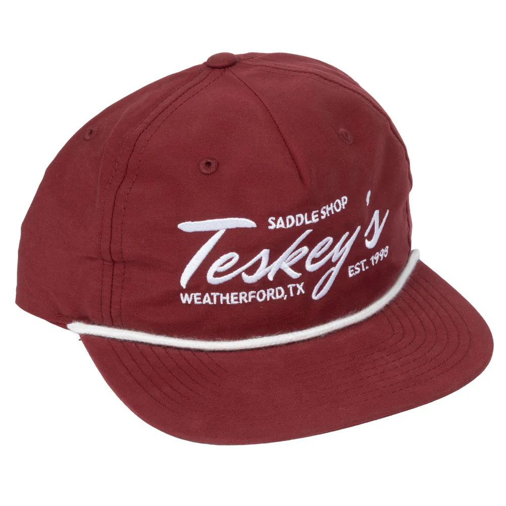 Teskey's Embroidery Rope Cap - Cardinal/White