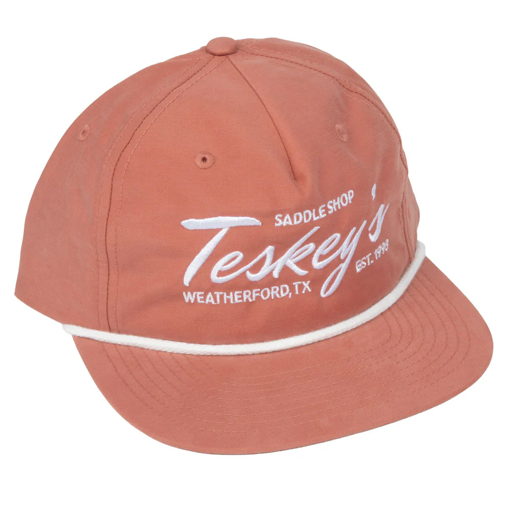 Teskey's Embroidery Rope Cap - Dusty Red/White