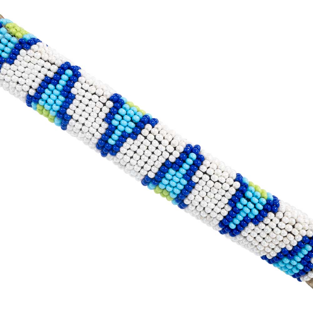 Teskey's Hand Beaded Navy, White, & Green Over & Under - Image 2