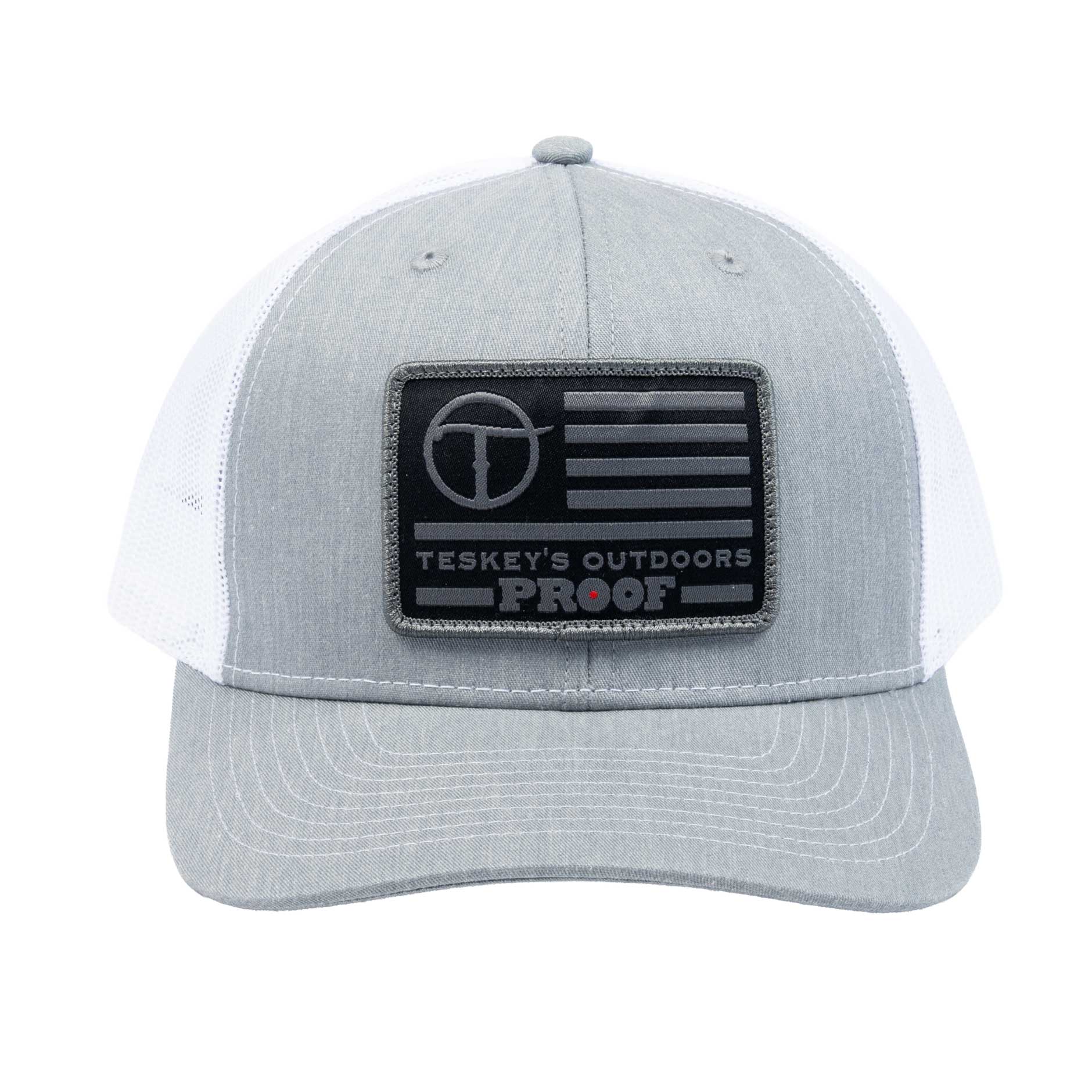 Teskey's Outdoors Proof Flag Cap - Heather Grey/White - Image 2