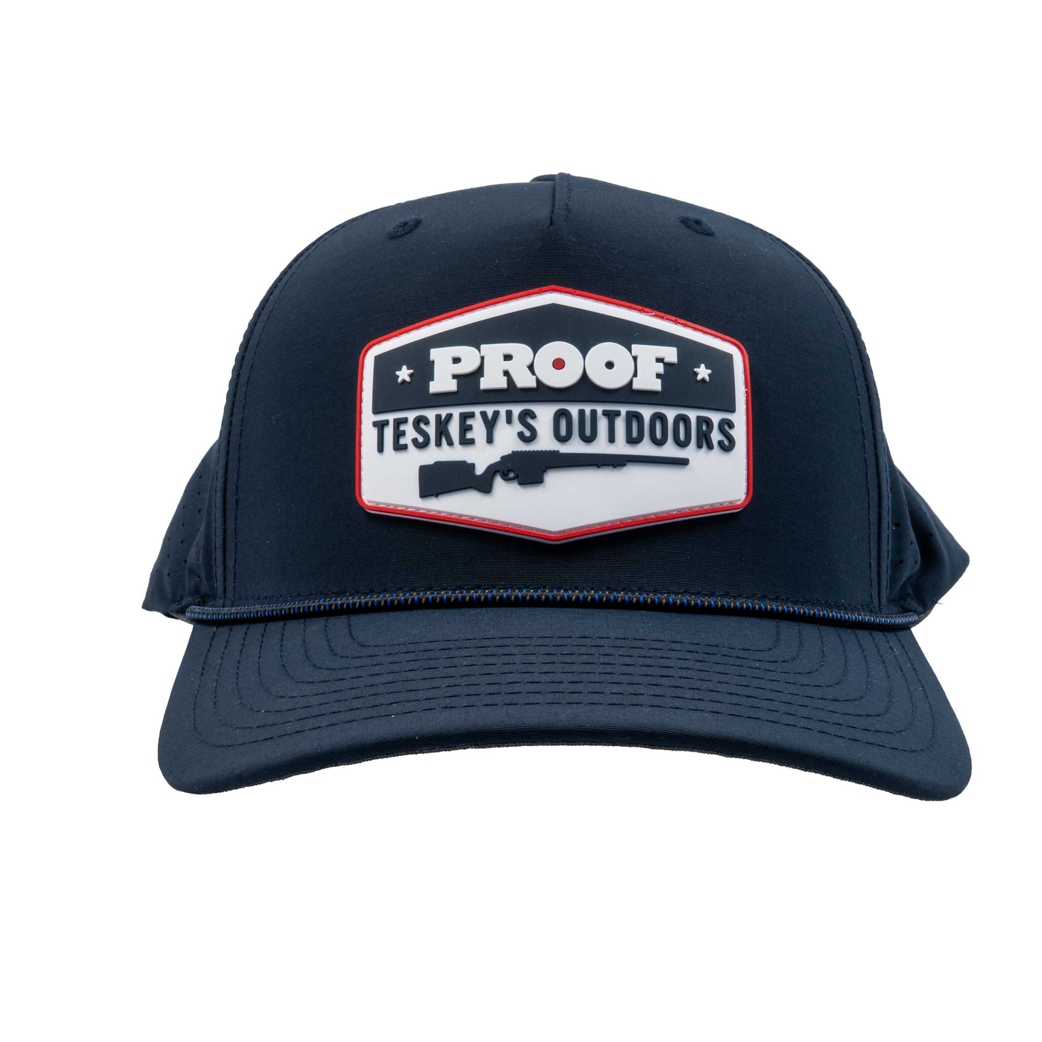 Teskey's Outdoors Proof Rubber Patch Rope Cap - Solid Navy/Midnight - Image 2