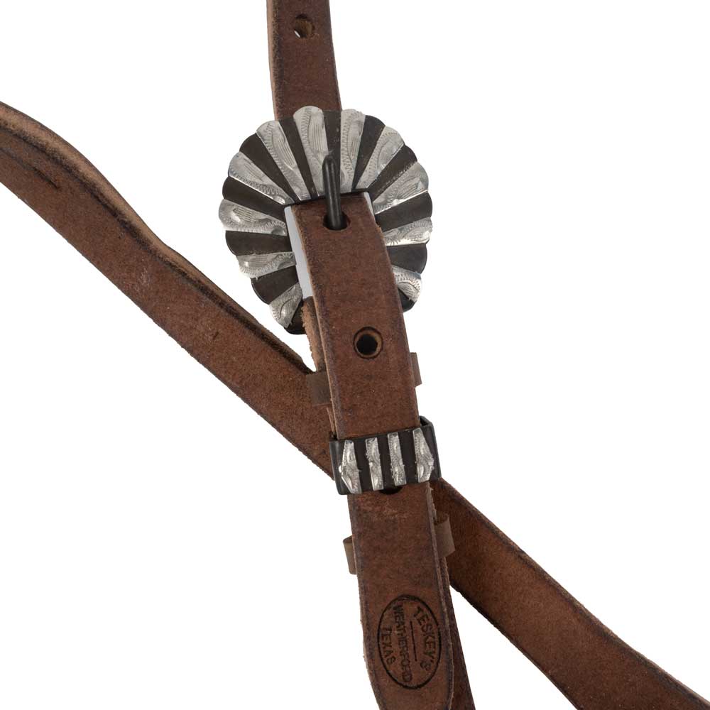 Teskey's Slickout Slit Ear Headstall w/Shell Buckle - Image 2