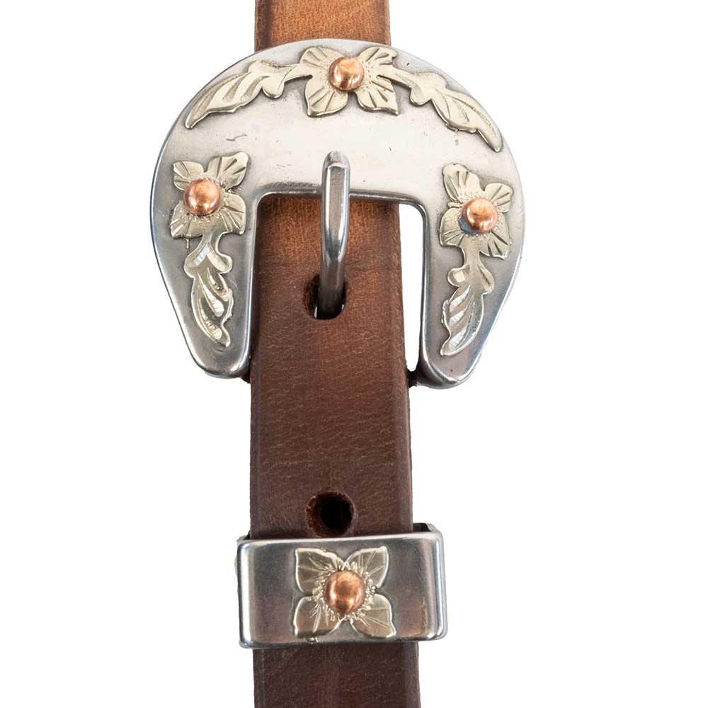 Teskey's Split Ear Headstall w/Floral Buckle - Image 4