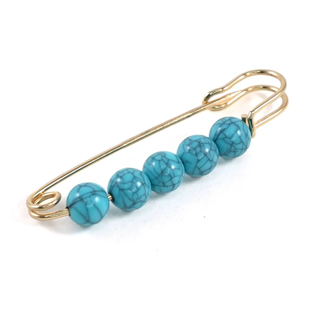 Turquoise Safety Pin Hat Pin